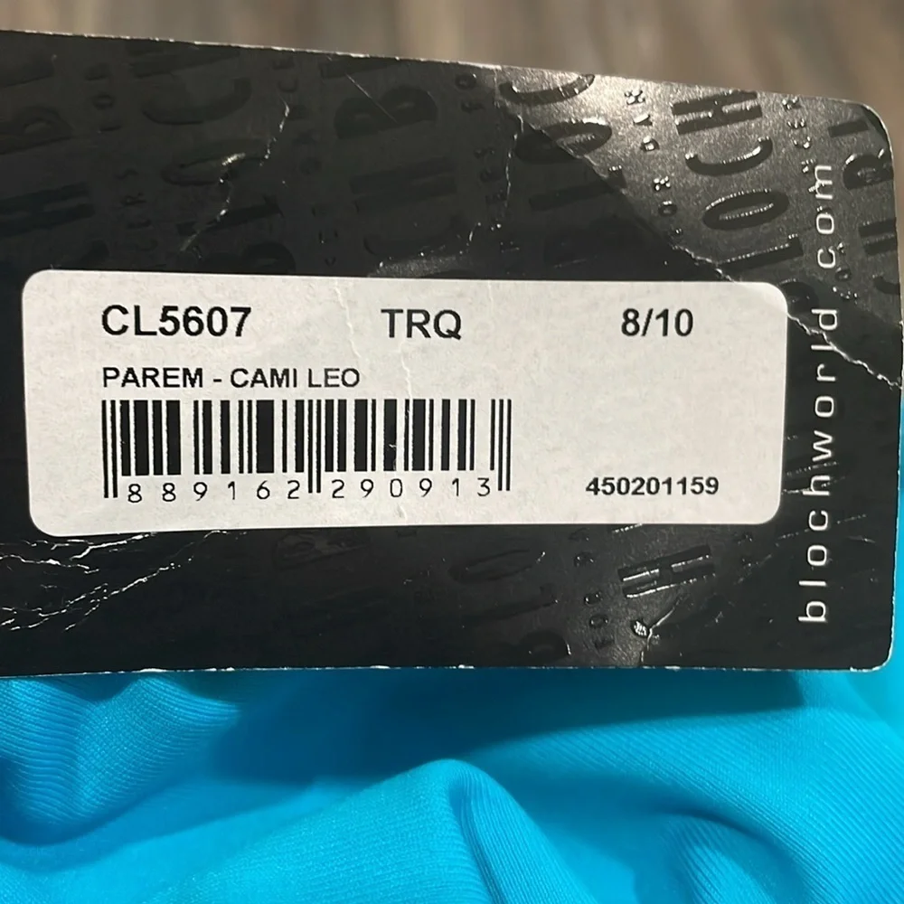 NWT Bloch Parem Camisole Ballet Leotard size 8-10 turquoise blue